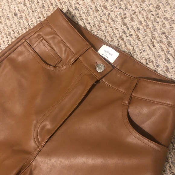Aritzia Wilfred Melina Cropped Pant in Cognac - Picture 2 of 4